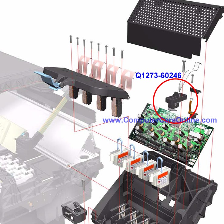 Line Optical Designjet : Q hp designjet carriage line and color sensor